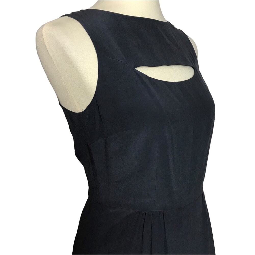 Ulla Johnson Silk Charcoal Grey Beateu Neckline Cut Out Midi Cocktail Dress S - Picture 6 of 12